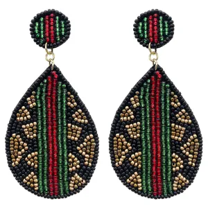 Holiday Leopard Striped Earrings