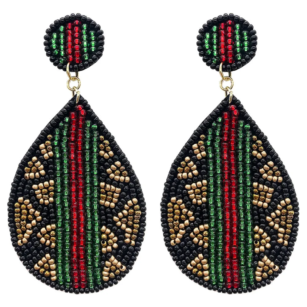 Holiday Leopard Striped Earrings