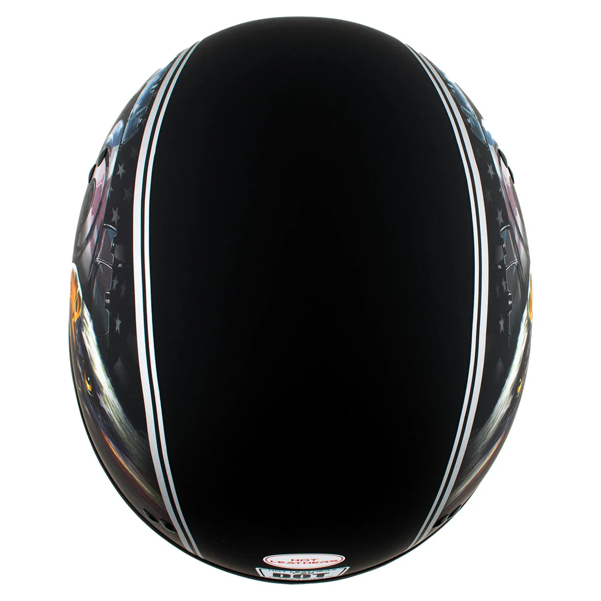 Hot Leathers HLD1023 V-Twin Eagle Flat Black Motorcycle DOT Skull Cap Half Helmet for Men and Women Biker
