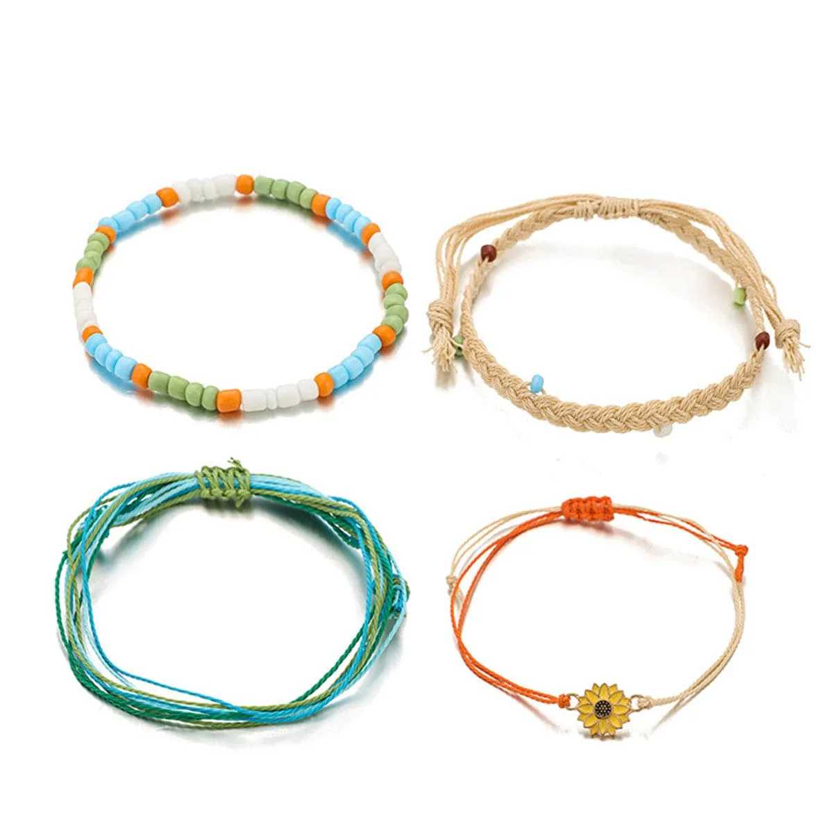 Howlite & Yellow Enamel Mum Beaded Bracelet Set