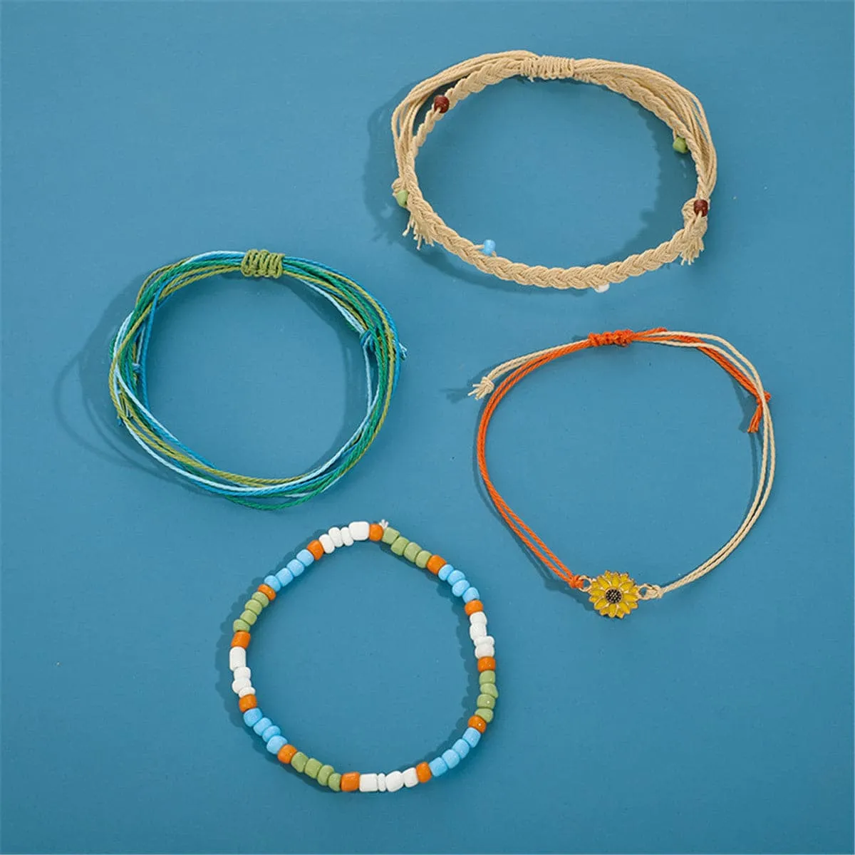 Howlite & Yellow Enamel Mum Beaded Bracelet Set