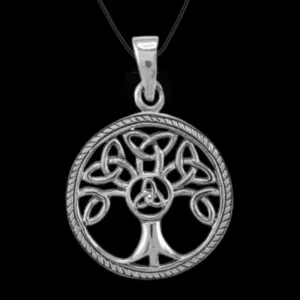 Irish Knots Family Tree Of Life Round Charm 925 Sterling silver Pendant
