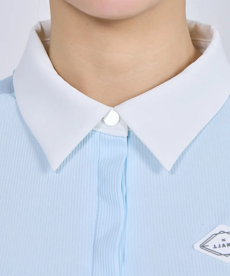 J.Jane Mesh Sleeve Raglan T-Shirt - Sky Blue