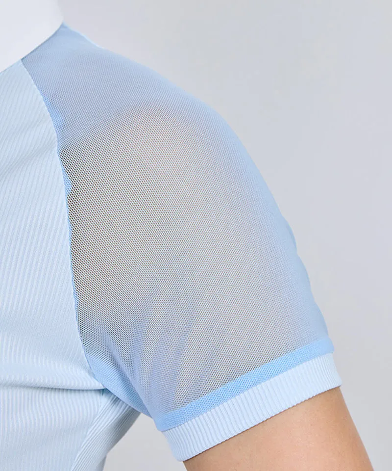 J.Jane Mesh Sleeve Raglan T-Shirt - Sky Blue