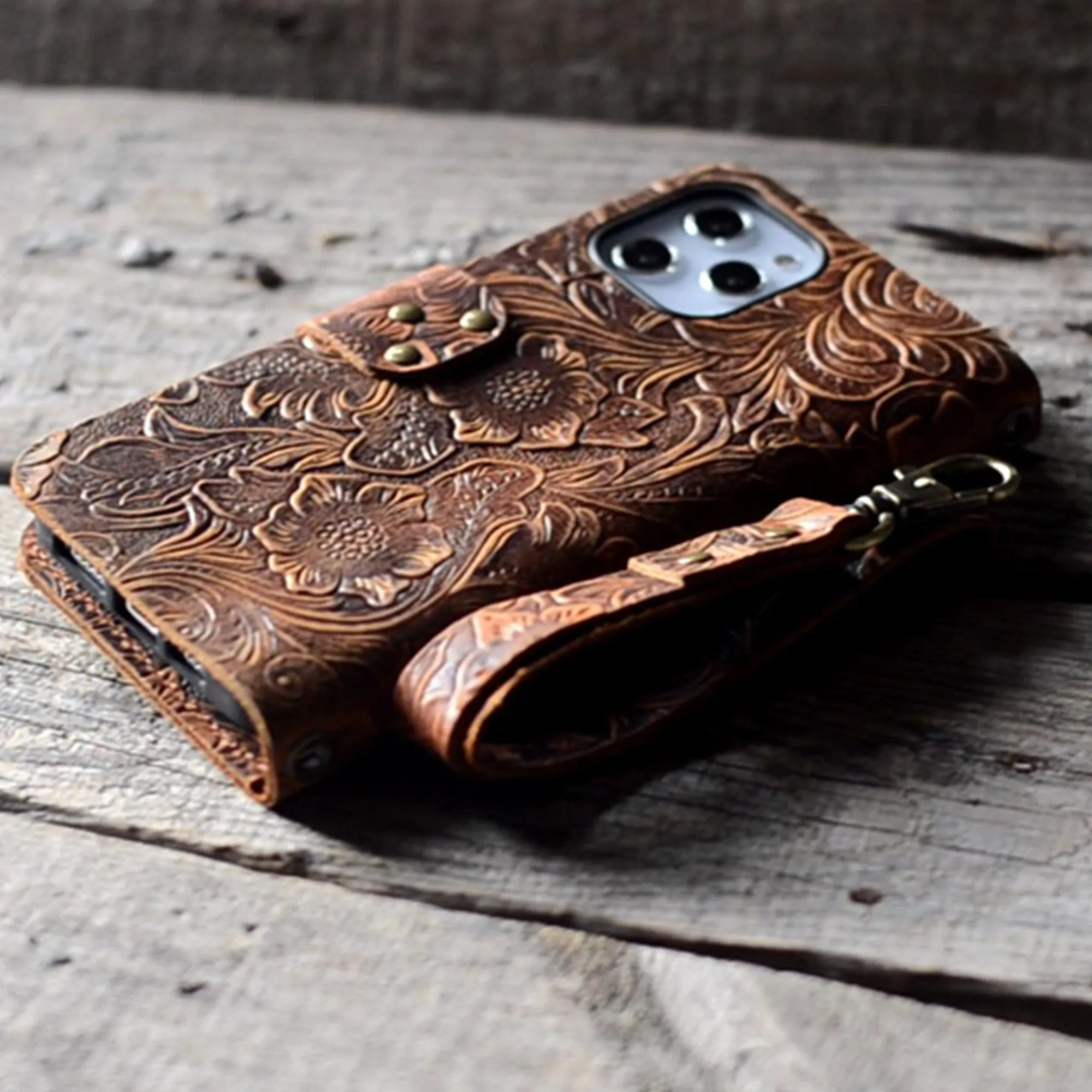 JJNUSA Genuine leather Vintage Wallet for Iphone 14 pro max / 14 plus  / 14 pro /  14