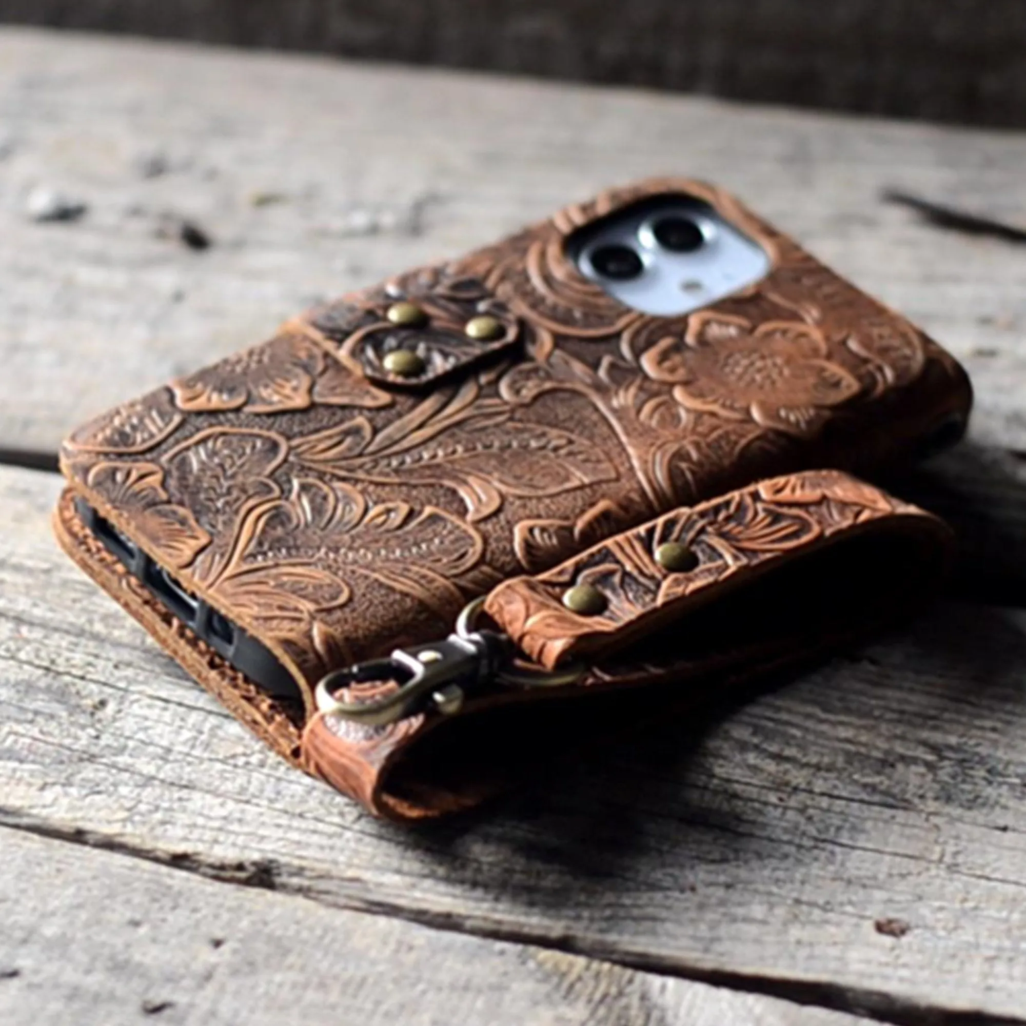 JJNUSA Genuine leather Vintage Wallet for Iphone 14 pro max / 14 plus  / 14 pro /  14