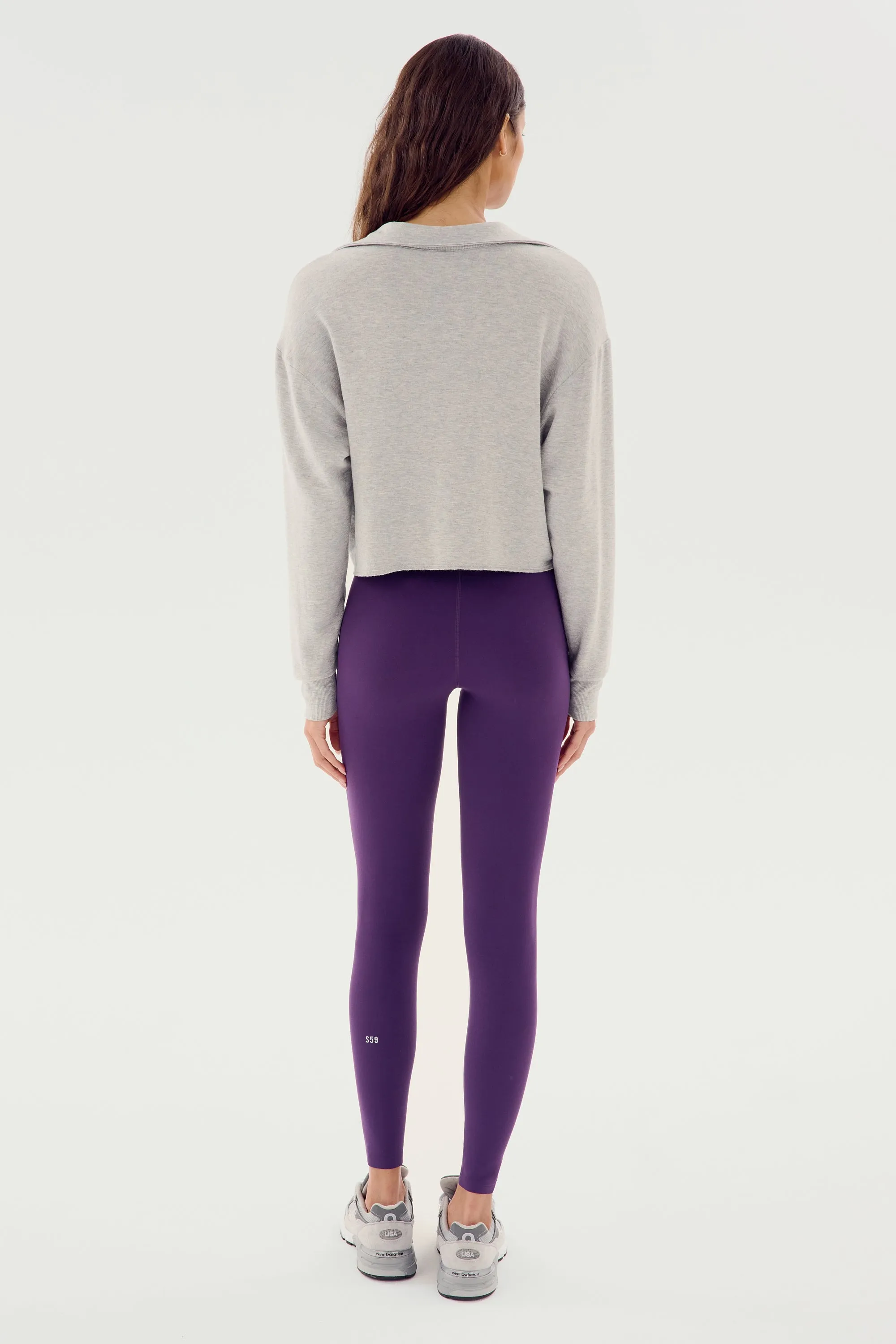 Joan Fleece Polo Sweatshirt - Heather Grey