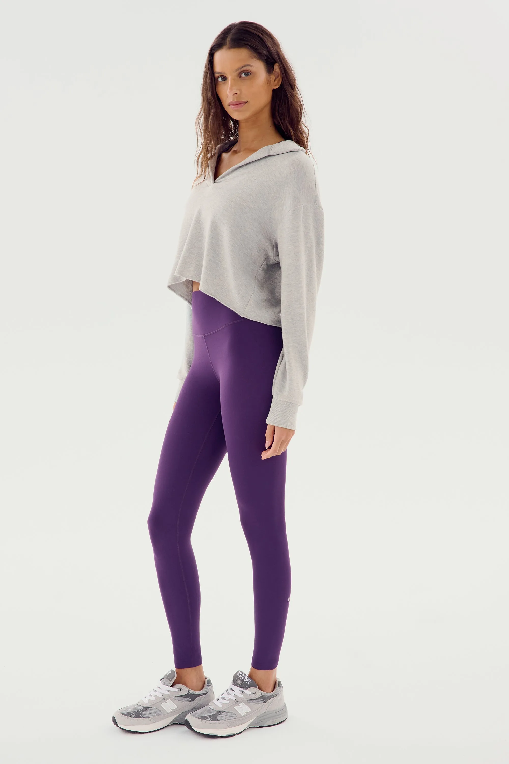 Joan Fleece Polo Sweatshirt - Heather Grey