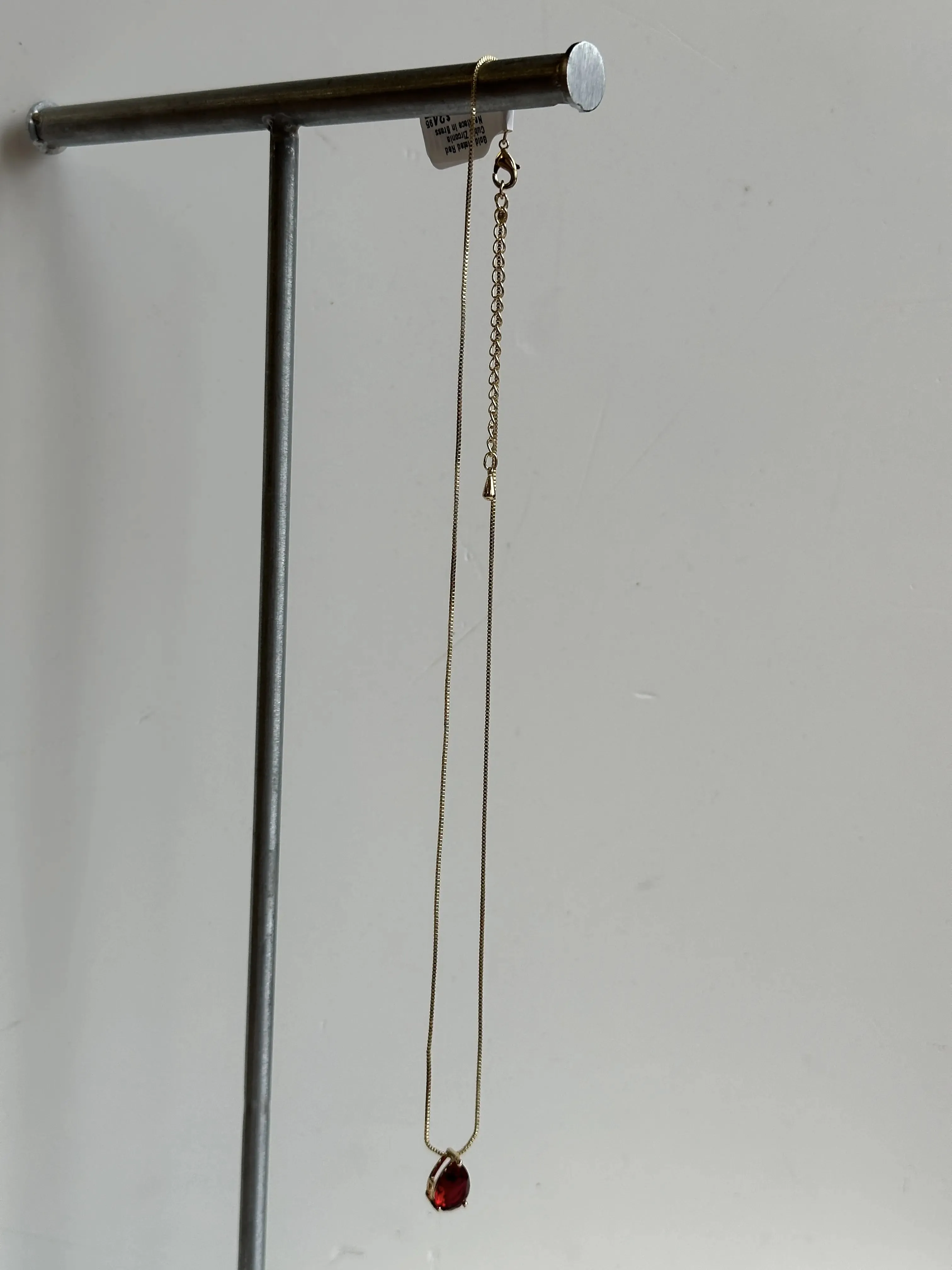 Kora Gold Plated Brass Pear Cut Drop Necklace