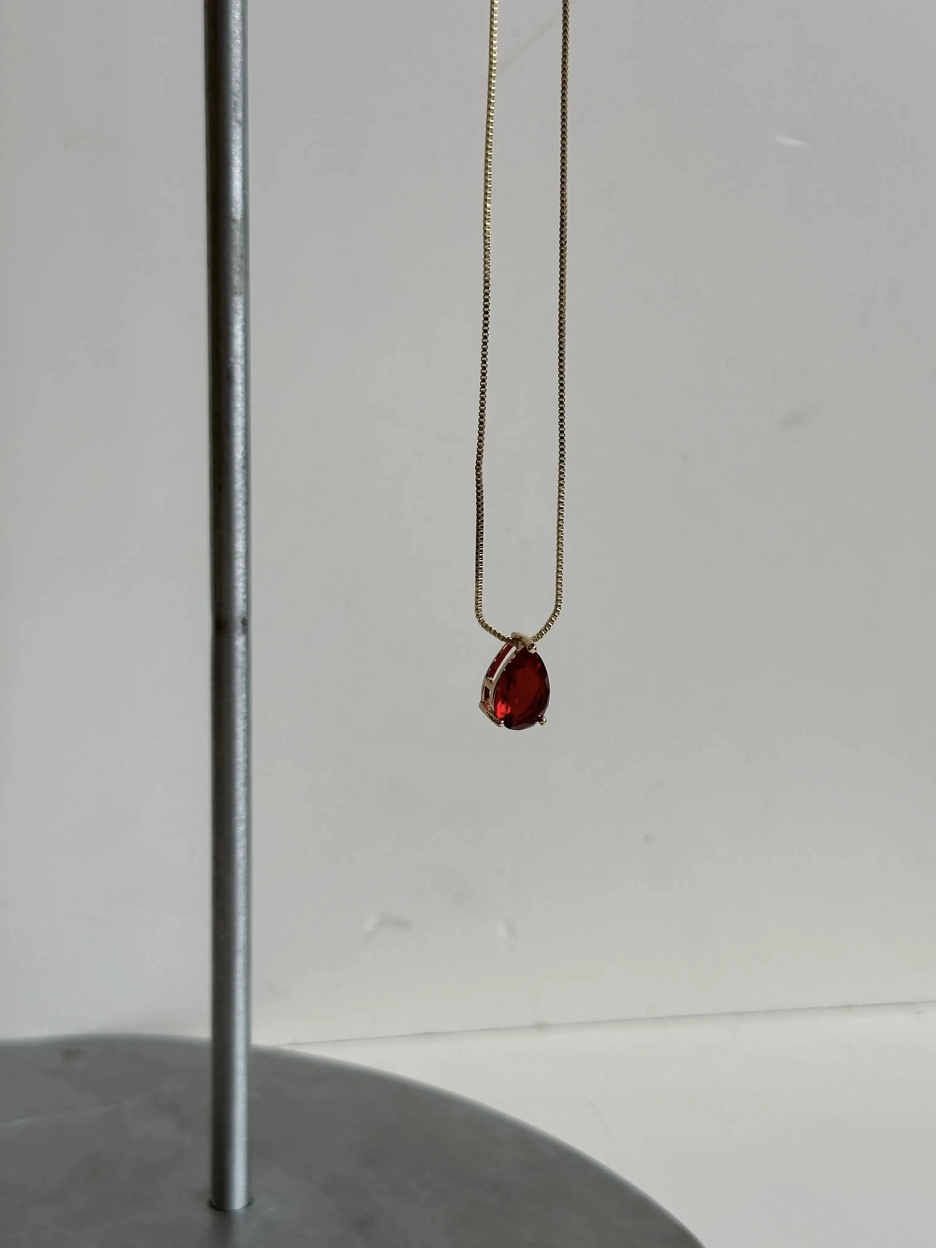 Kora Gold Plated Brass Pear Cut Drop Necklace