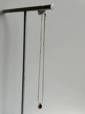 Kora Gold Plated Brass Pear Cut Drop Necklace