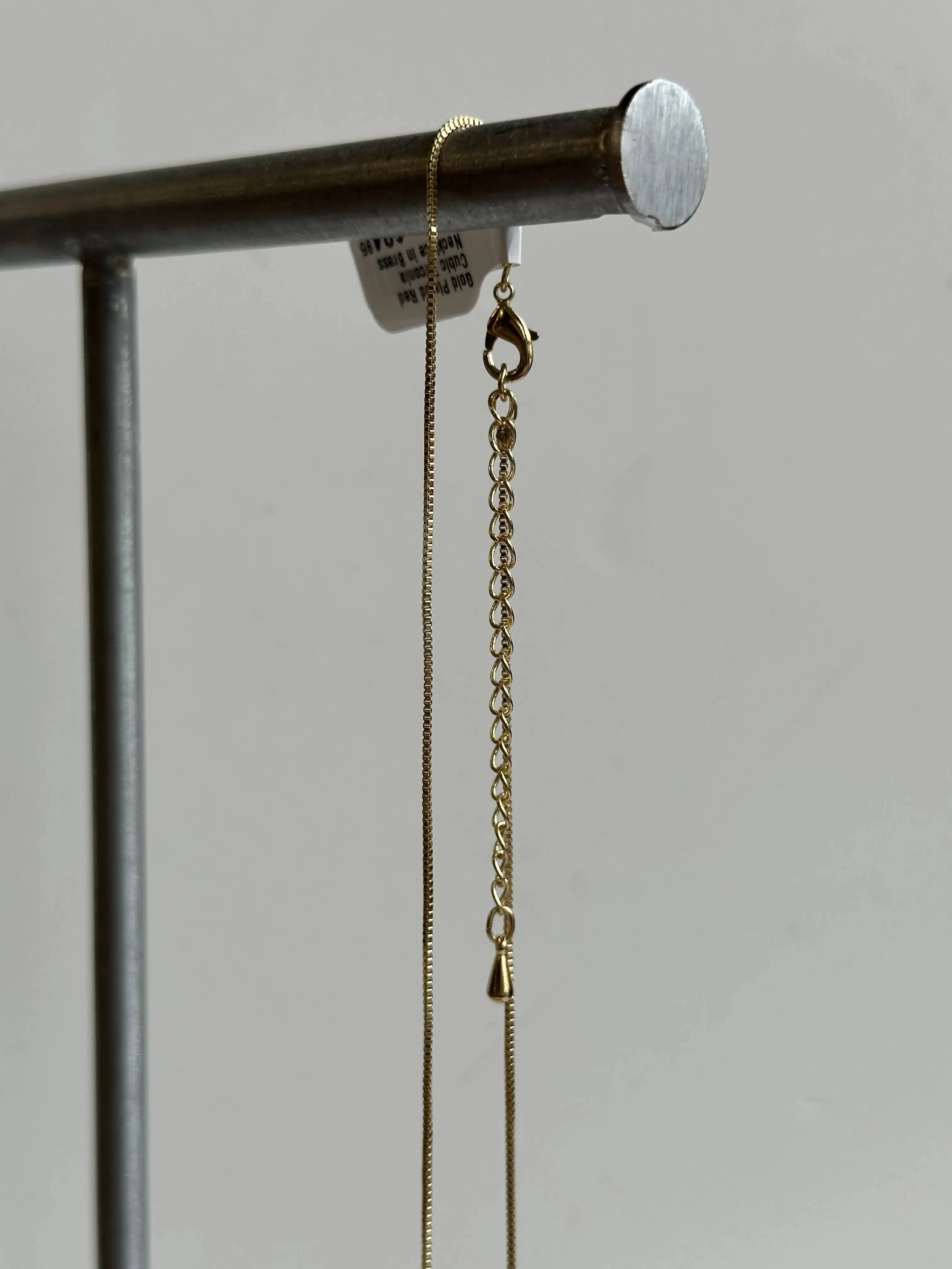 Kora Gold Plated Brass Pear Cut Drop Necklace