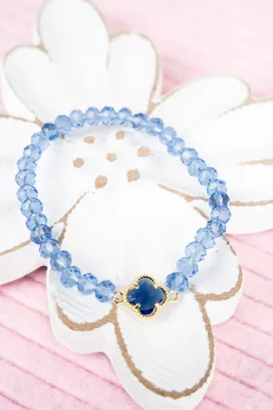 Kyla Clover Blue Beaded Bracelet