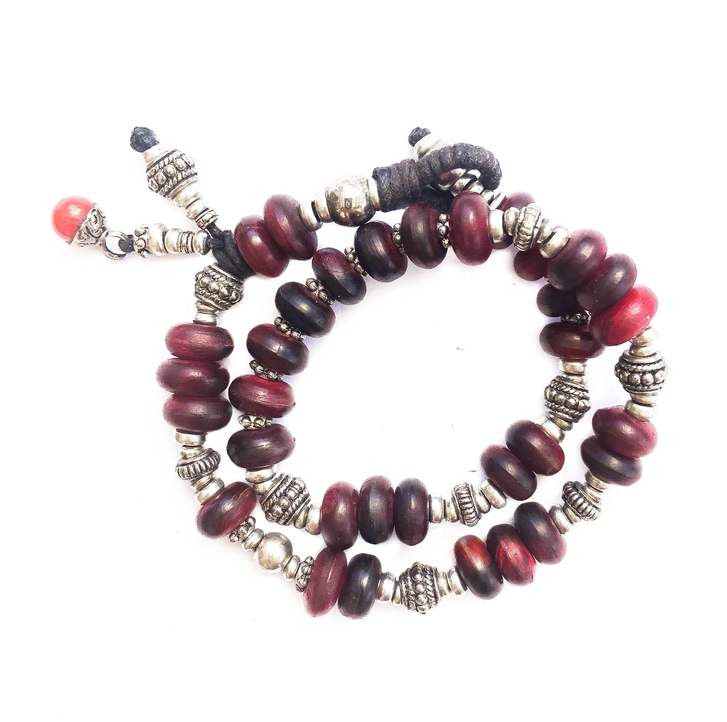 Labradorite, Ruby, and Mala Layered Bracelet Duo