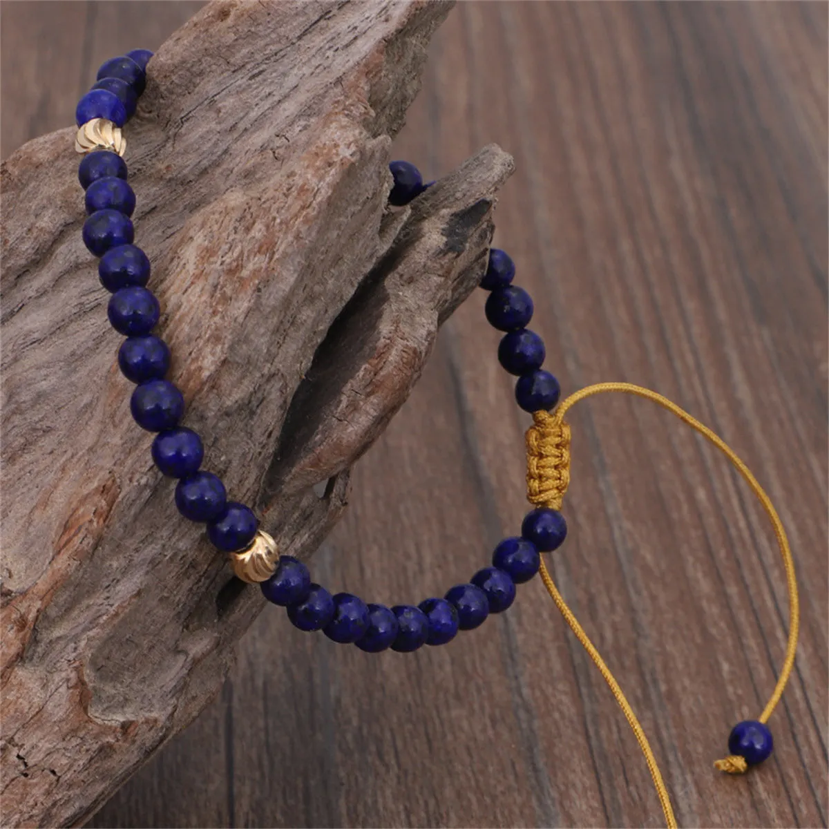 Lapis & 18K Gold-Plated Adjustable Bracelet