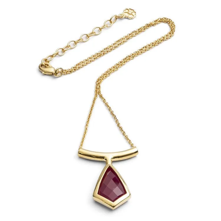 'Livia' Kite Necklace in Red Chalcedony or Black Onyx (see drop down)