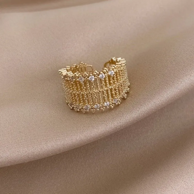 Luxury Full Inlaid Zircon Gold Ring For Women Jewelry Wedding Jewelry