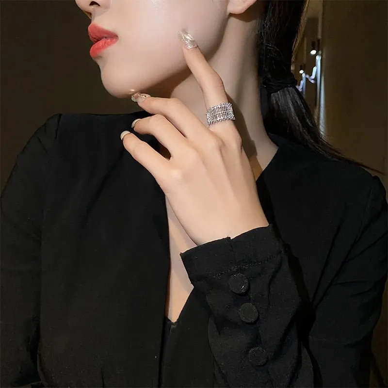 Luxury Full Inlaid Zircon Gold Ring For Women Jewelry Wedding Jewelry