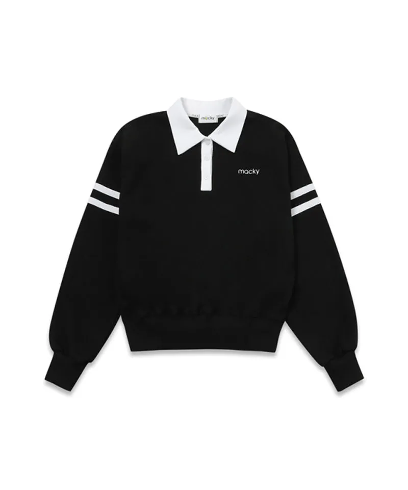 MACKY Golf: Line PK Sweatshirt - Black