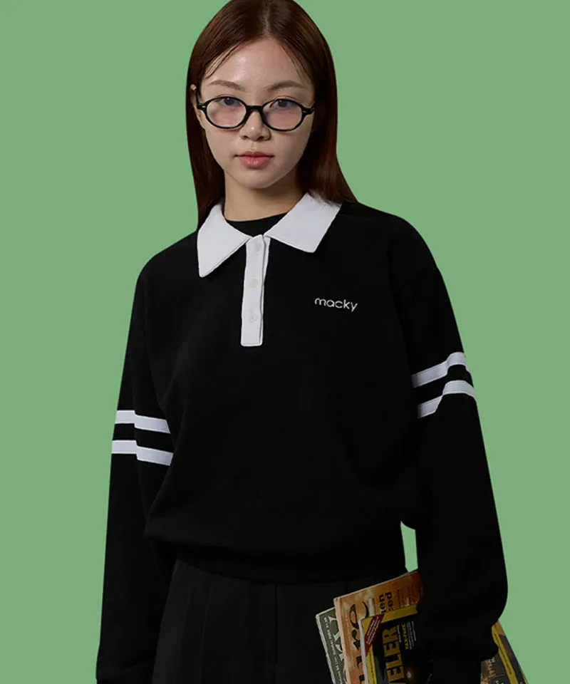 MACKY Golf: Line PK Sweatshirt - Black
