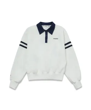 MACKY Golf: Line PK Sweatshirt - White