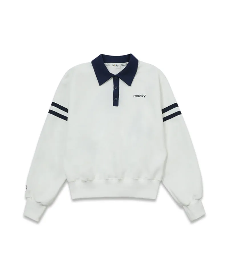 MACKY Golf: Line PK Sweatshirt - White