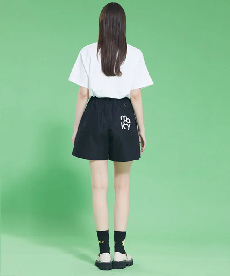 MACKY Golf: Pocket Logo Skirt Pants - Black