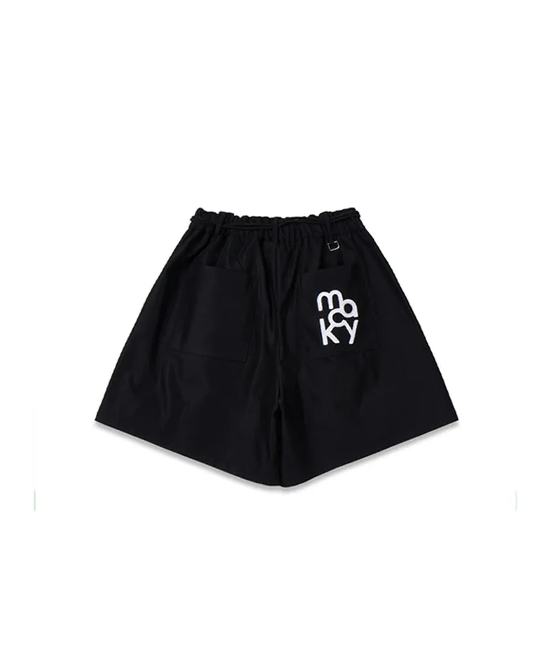 MACKY Golf: Pocket Logo Skirt Pants - Black