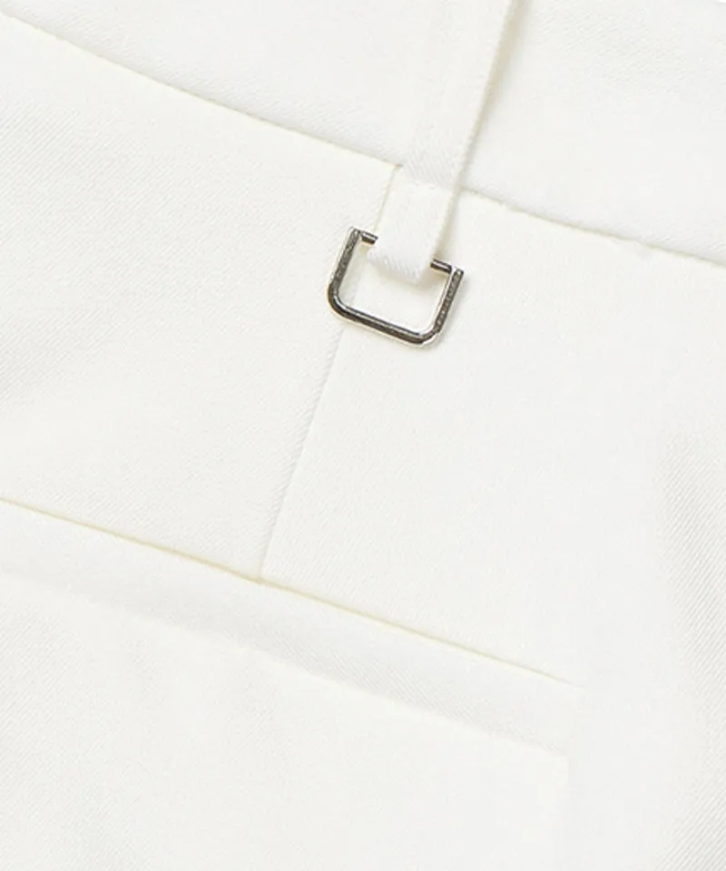 MACKY Golf: Pocket Logo Skirt Pants - White