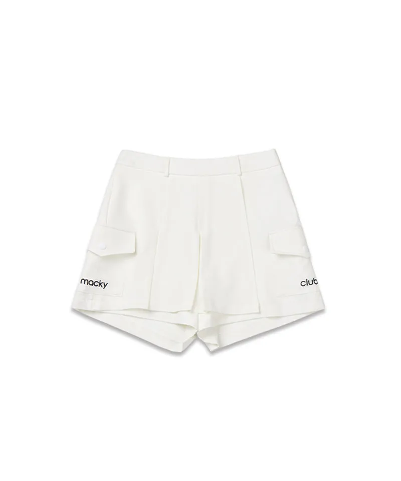 MACKY Golf: Pocket Logo Skirt Pants - White