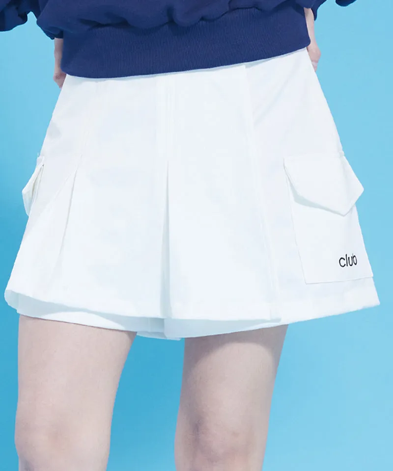 MACKY Golf: Pocket Logo Skirt Pants - White