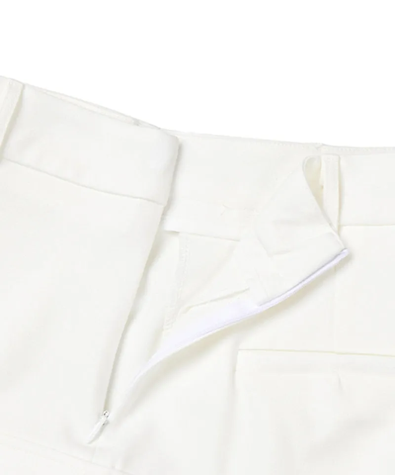 MACKY Golf: Pocket Logo Skirt Pants - White
