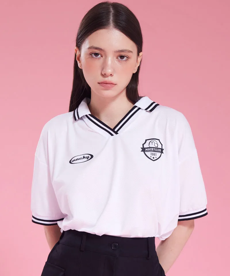 MACKY Golf: Reples V-Neck T-Shirt - White