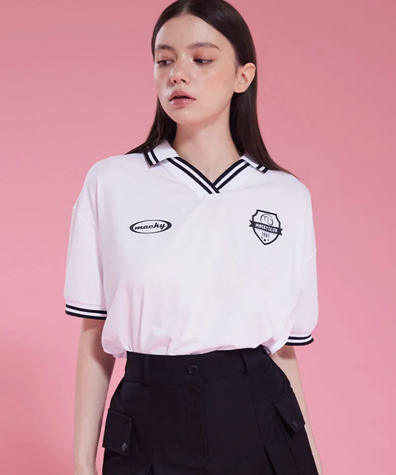 MACKY Golf: Reples V-Neck T-Shirt - White