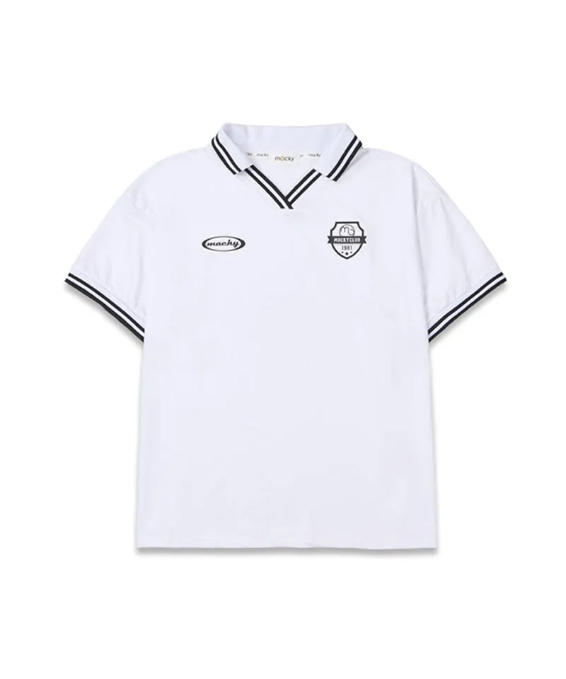 MACKY Golf: Reples V-Neck T-Shirt - White