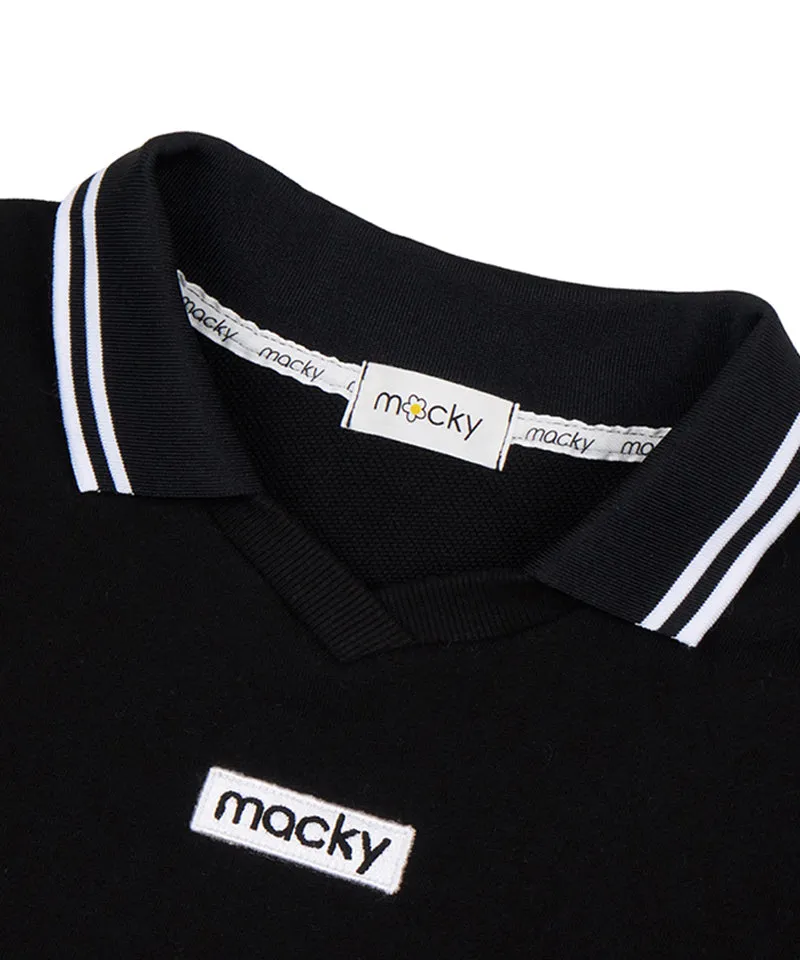MACKY Golf: String V-Neck Sweatshirt - Black
