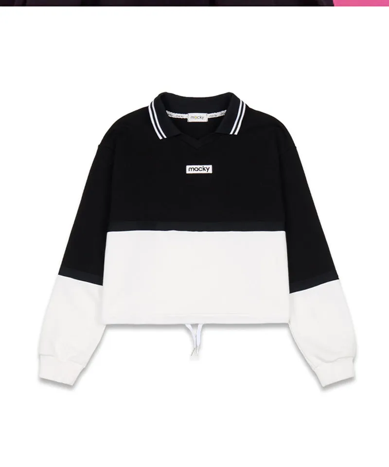 MACKY Golf: String V-Neck Sweatshirt - Black
