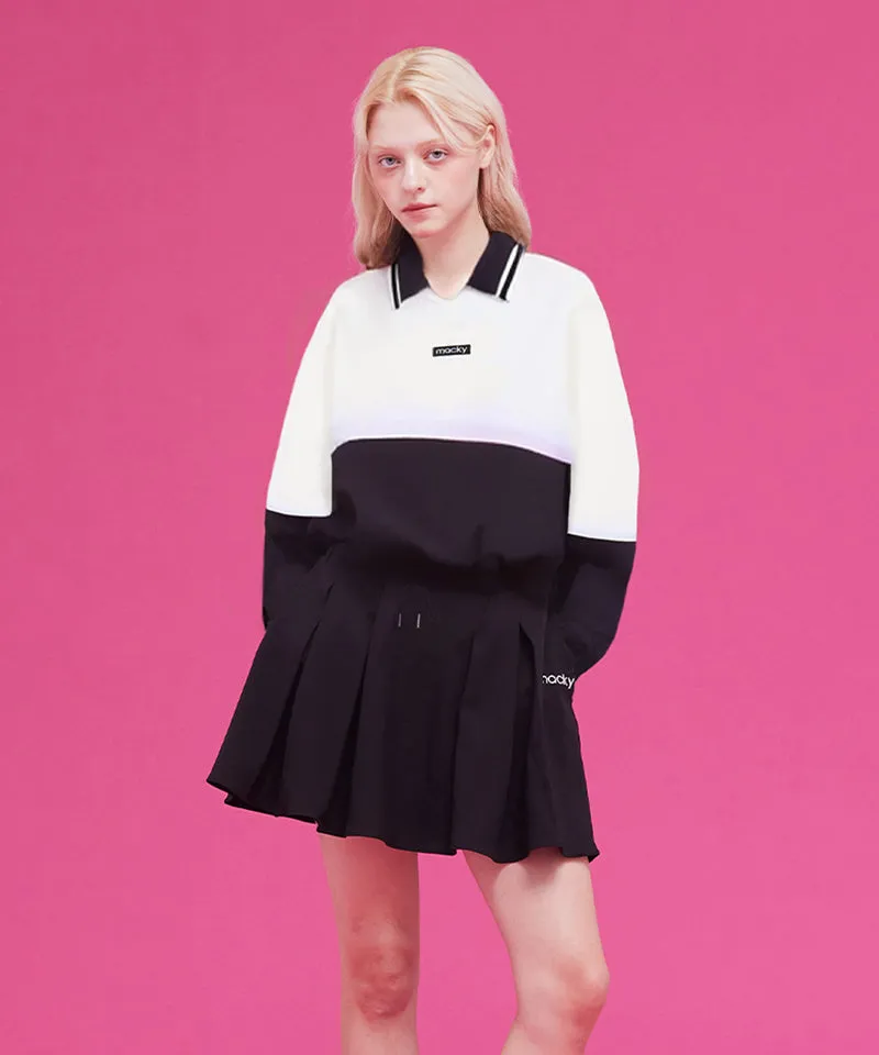 MACKY Golf: String V-Neck Sweatshirt - White