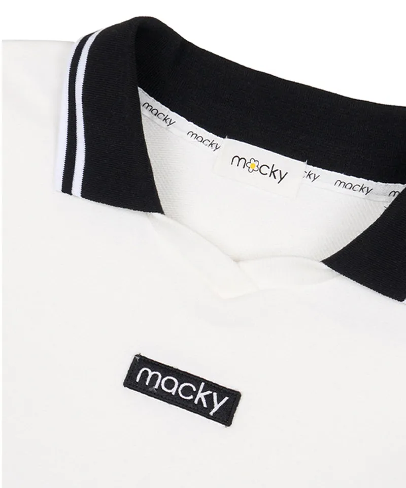 MACKY Golf: String V-Neck Sweatshirt - White