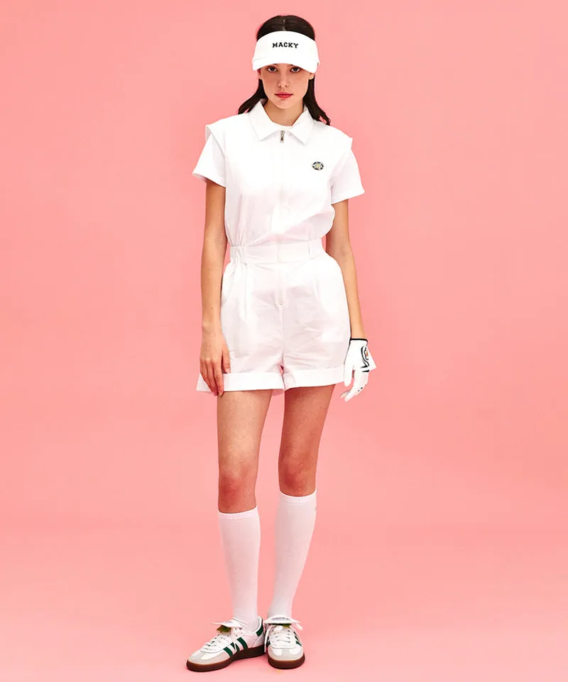 MACKY Golf: Summer Pk Jumpsuit - White