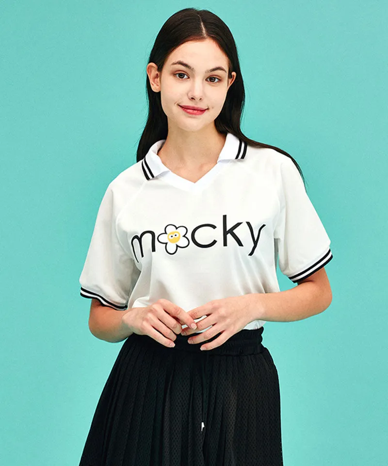 MACKY Golf: V-Neck Line T-Shirt - White