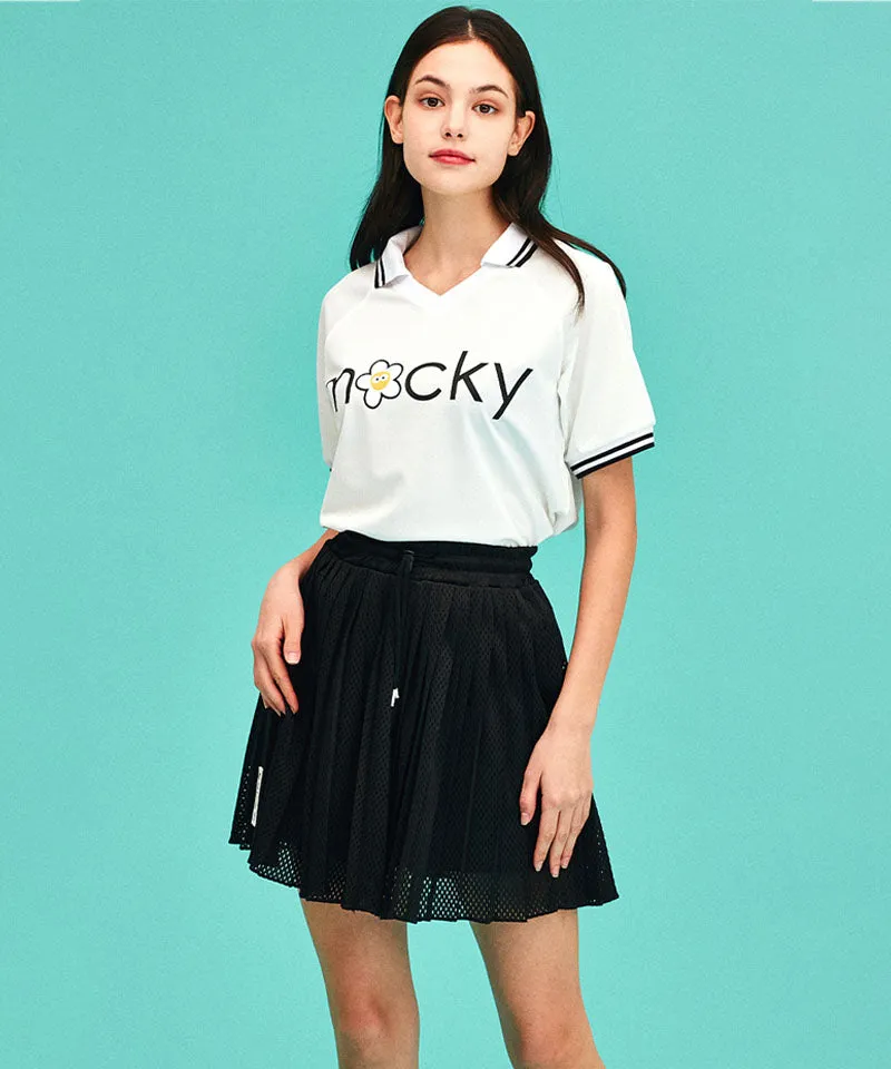 MACKY Golf: V-Neck Line T-Shirt - White
