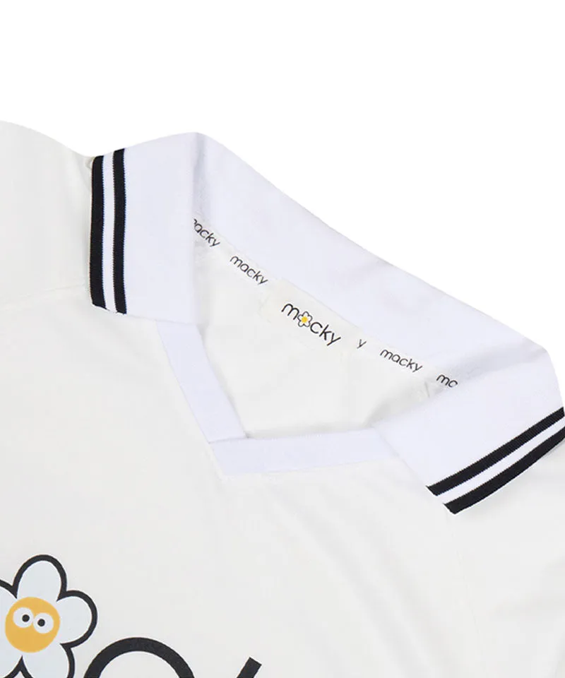 MACKY Golf: V-Neck Line T-Shirt - White