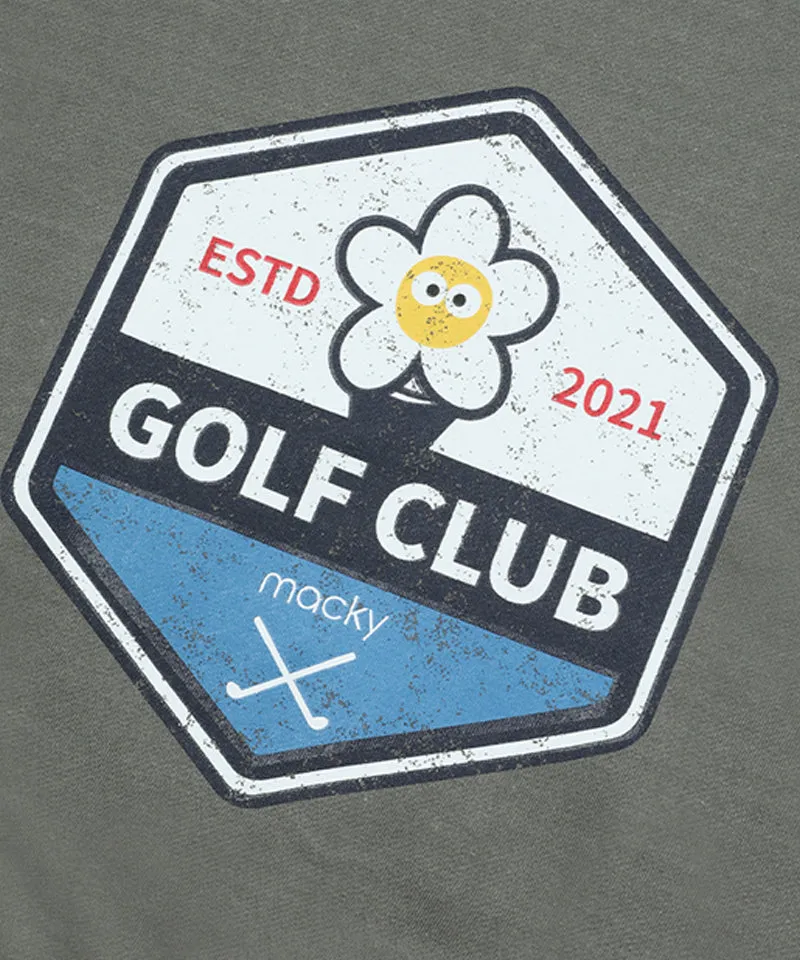 MACKY Golf: Washing Pigment Sweatshirt - Charcoal