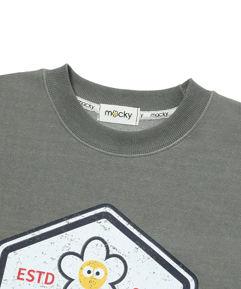 MACKY Golf: Washing Pigment Sweatshirt - Charcoal