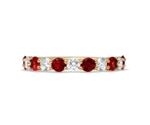 Mark Henry 18k Yellow Gold Everlong Eleven Stone Ruby and Diamond Band - .71ctw