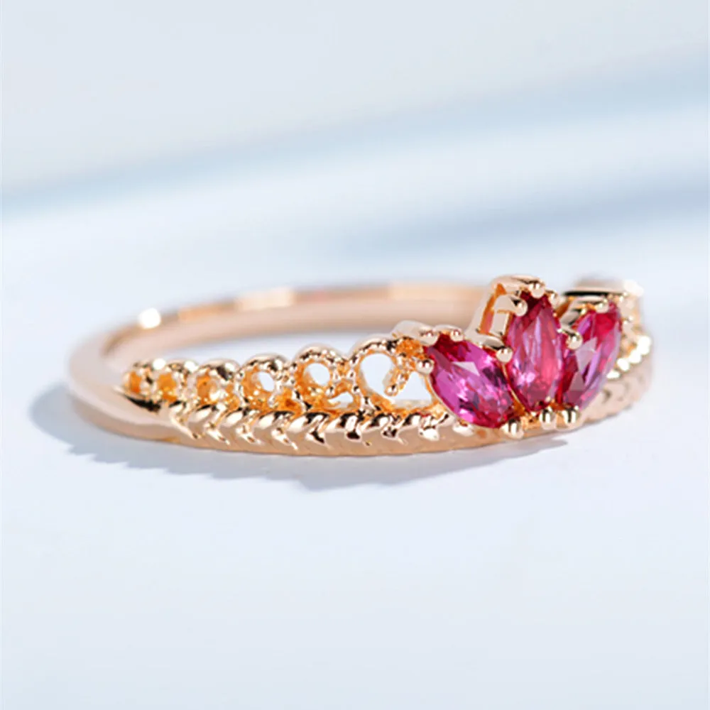 Marquise Cut Ruby Tiara Shape Band