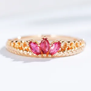 Marquise Cut Ruby Tiara Shape Band