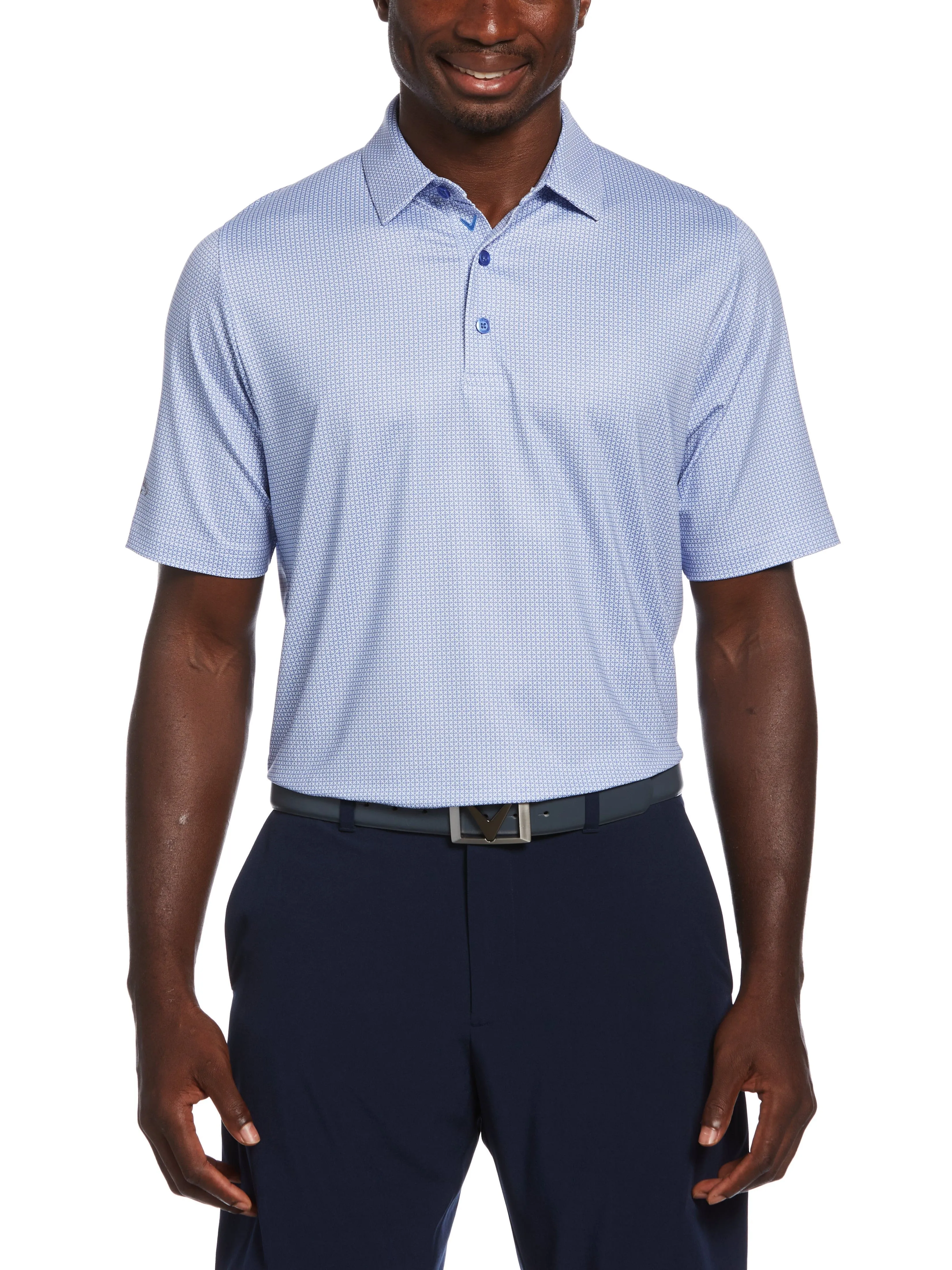 Mens Chevron Foulard Print Golf Polo