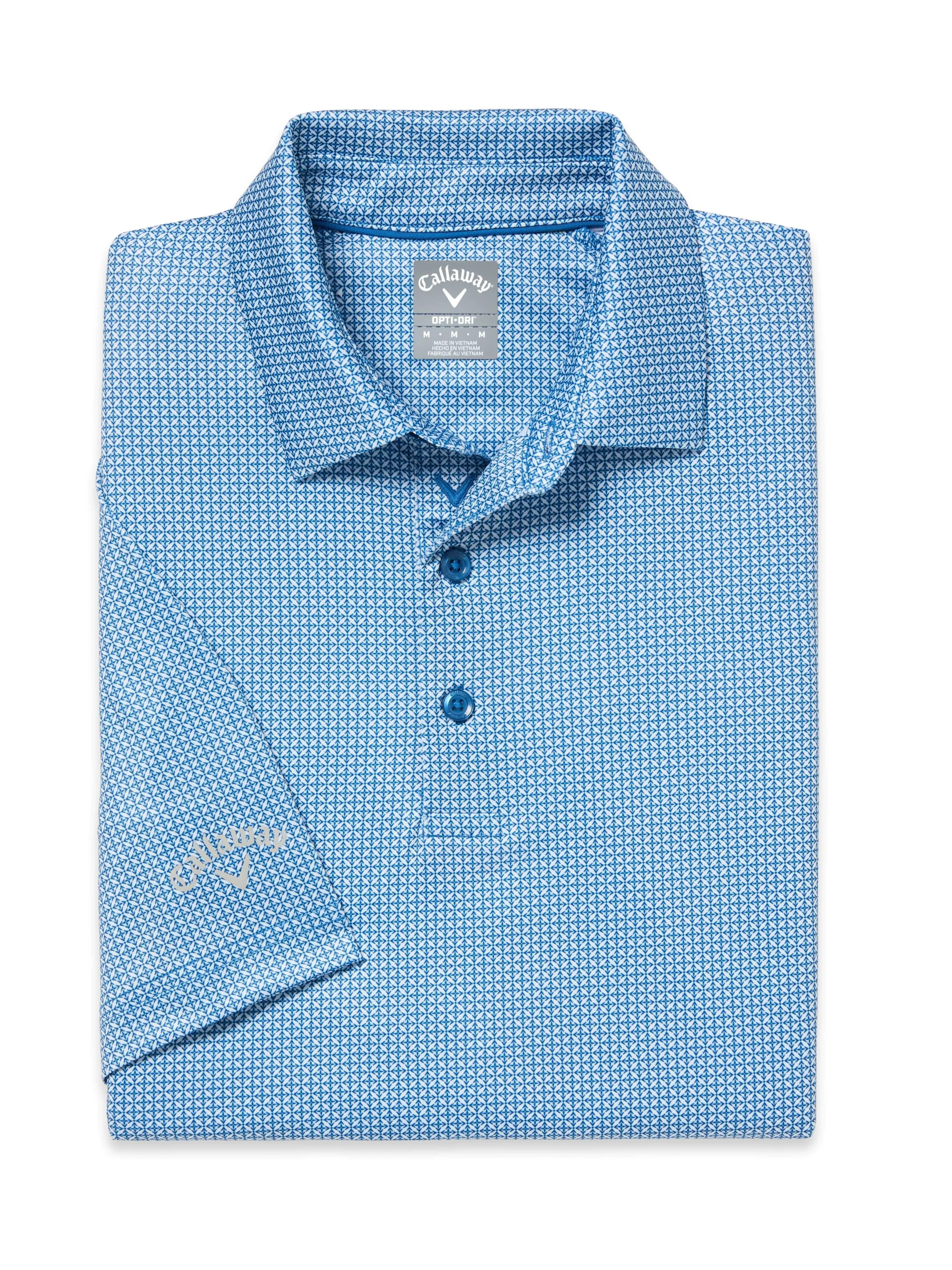 Mens Chevron Foulard Print Golf Polo